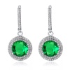 Lab Emerald Drop Earrings, 925 Sterling Silver, Emerald Drop Earrings, Emerald Silver Earrings, Luxury Earrings, Round Cut Stone Earrings | Save 33% - Rajasthan Living 8