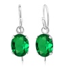 Lab Emerald Drop Earrings, 925 Sterling Silver, Emerald Drop Earrings, Emerald Silver Earrings, Luxury Earrings, Ovel Cut Stone Earrings | Save 33% - Rajasthan Living 9