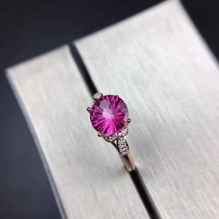 Natural Pink Topaz Ring, 925 Sterling Sliver, Topaz Engagement Ring, Topaz Ring, Wedding Ring, luxury Ring, soliture Ring, Round cut Ring | Save 33% - Rajasthan Living 10