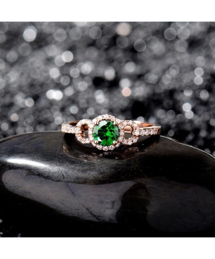 Natural Tsavorite Ring, 18k Rose Gold Ring, Tsavorite Ring, Engagement Ring, Wedding Ring, Luxury Ring, Ring/Band, Round Cut Ring | Save 33% - Rajasthan Living 7