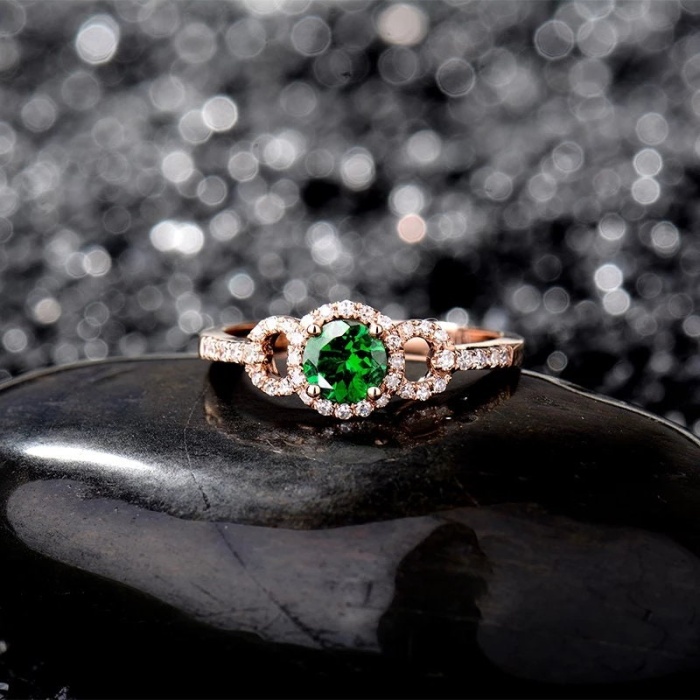 Natural Tsavorite Ring, 18k Rose Gold Ring, Tsavorite Ring, Engagement Ring, Wedding Ring, Luxury Ring, Ring/Band, Round Cut Ring | Save 33% - Rajasthan Living 6