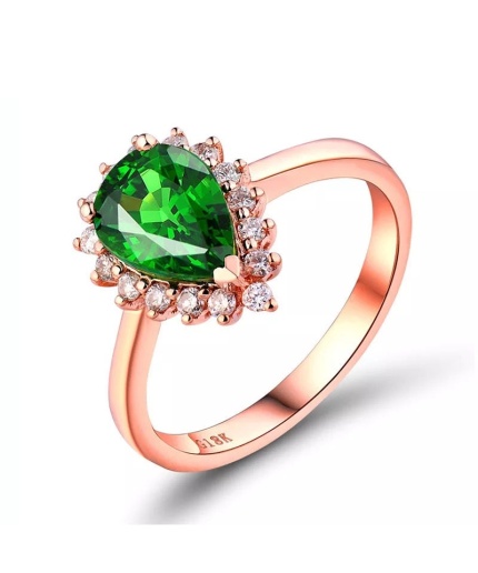 Natural Tsavorite Ring, 18k Rose Gold Ring, Tsavorite Ring, Engagement Ring, Wedding Ring, Luxury Ring, Ring/Band, Pear Cut Ring | Save 33% - Rajasthan Living