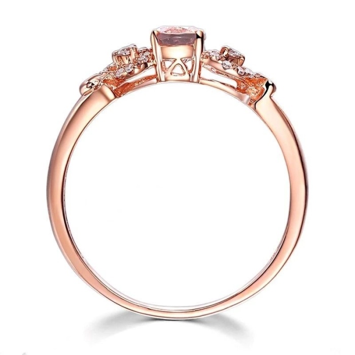 Morganite Ring, 14k Rose Gold Ring, Pink Morganite Ring, Engagement Ring, Wedding Ring, Luxury Ring, Ring/Band, Oval Cut Ring | Save 33% - Rajasthan Living 10