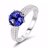 Natural Tanzanite Ring,14k Solid White Gold Engagement Ring,Wedding Ring, Tanzanite Ring, luxury Ring, soliture Ring, Round cut Ring | Save 33% - Rajasthan Living 14