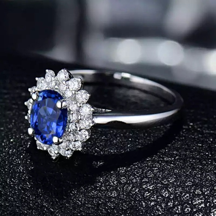 Natural Tanzanite Ring, 18k Solid White Gold Engagement Ring, Wedding Ring, Tanzanite Ring, luxury Ring, soliture Ring, Oval cut Ring | Save 33% - Rajasthan Living 8