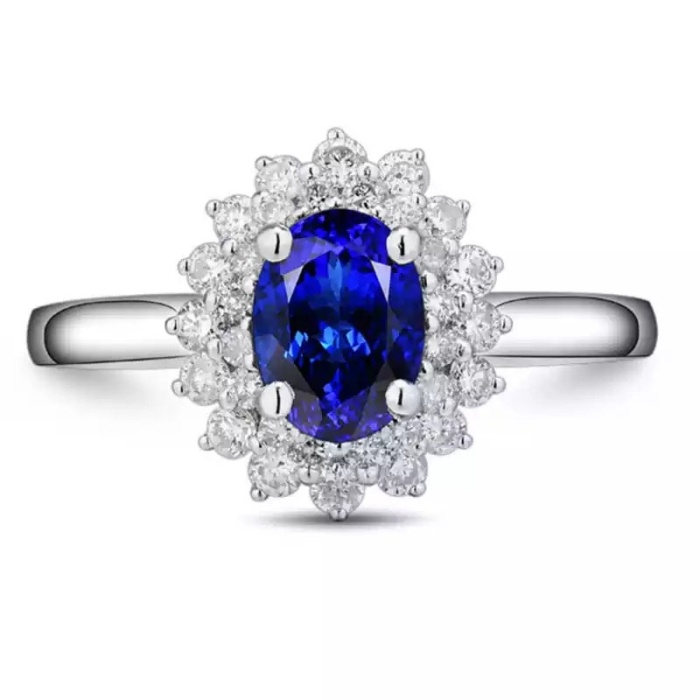 Natural Tanzanite Ring, 18k Solid White Gold Engagement Ring, Wedding Ring, Tanzanite Ring, luxury Ring, soliture Ring, Oval cut Ring | Save 33% - Rajasthan Living 5