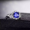 Natural Tanzanite Ring, 14k Solid White Gold Engagement Ring, Wedding Ring, Tanzanite Ring, luxury Ring, soliture Ring, Cushion cut Ring | Save 33% - Rajasthan Living 16