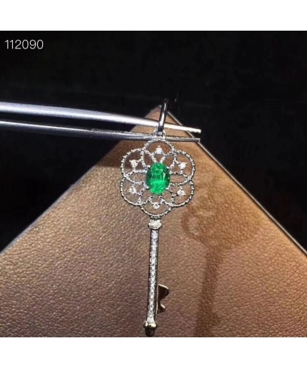 Natural Emerald Pendant, Engagement Pendent, Emerald Silver Pendent, Woman Pendant, Pendant Necklace, Luxury Pendent, Oval Cut Stone Pendent | Save 33% - Rajasthan Living 3