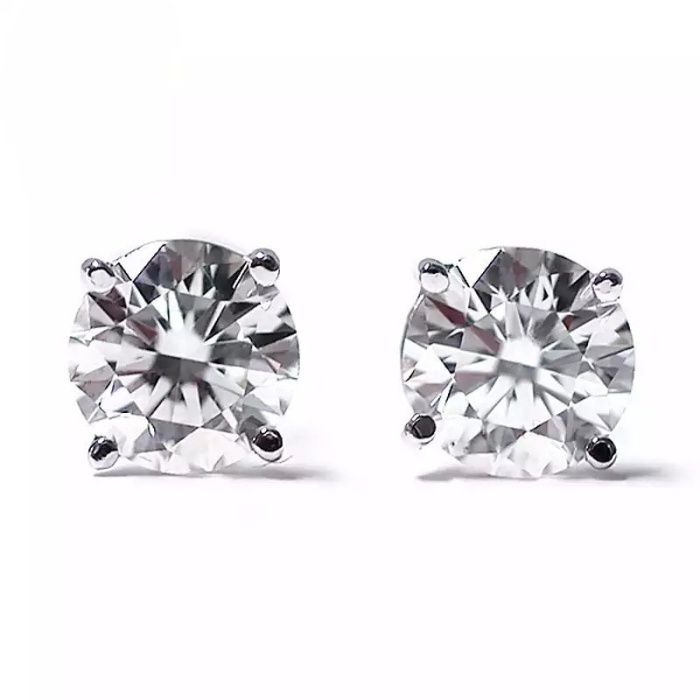 Natural Diamond Studs Earrings, 14k White Gold, Diamond Studs Earrings, Stud Earrings, Diamond Earrings, Luxury Earrings, Round Earrings | Save 33% - Rajasthan Living 5