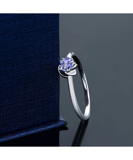 Natural Tanzanite Ring, 10k White Gold Engagement Ring, Tanzanite Ring, Wedding Ring, luxury Ring, soliture Ring, Round cut Ring | Save 33% - Rajasthan Living 3