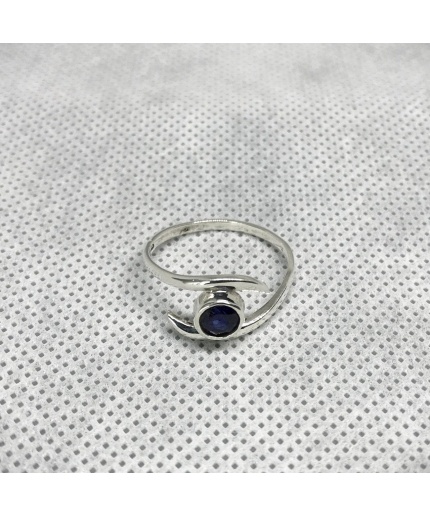 Natural Blue Sapphire Ring, 925 Sterling Sliver, Sapphire Engagement Ring, Wedding Ring, Sapphire luxury Ring, soliture Ring, Round cut Ring | Save 33% - Rajasthan Living