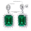 Lab Emerald Drop Earrings, 925 Sterling Silver, Emerald Drop Earrings, Emerald Silver Earrings, Luxury Earrings, Emerald Cut Stone Earrings | Save 33% - Rajasthan Living 10