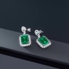 Lab Emerald Drop Earrings, 925 Sterling Silver, Emerald Drop Earrings, Emerald Silver Earrings, Luxury Earrings, Emerald Cut Stone Earrings | Save 33% - Rajasthan Living 9