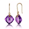 Natural Amethyst Drop Earrings, 14k Yellow Gold Drop Earrings, Amethyst Earrings, Amethyst Luxury Earrings, Checker Cut Stone Earrings | Save 33% - Rajasthan Living 9