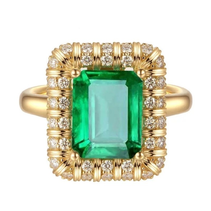 Emerald & Cubic Zirconia Woman Ring, 925 Sterling Silver, Emerald Ring, Statement Ring, Engagement and Wedding Ring, Emerald cut Ring | Save 33% - Rajasthan Living 9