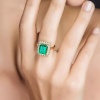 Emerald & Cubic Zirconia Woman Ring, 925 Sterling Silver, Emerald Ring, Statement Ring, Engagement and Wedding Ring, Emerald cut Ring | Save 33% - Rajasthan Living 12