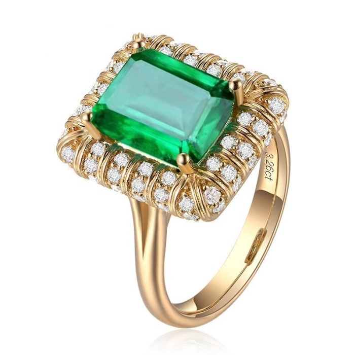 Emerald & Cubic Zirconia Woman Ring, 925 Sterling Silver, Emerald Ring, Statement Ring, Engagement and Wedding Ring, Emerald cut Ring | Save 33% - Rajasthan Living 8