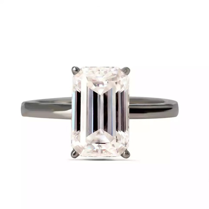 Moissanite Ring, 10k White Gold, 3ct Moissanite Ring, Engagement Ring, Wedding Ring, Luxury Ring, Ring/Band, Emerald Cut Ring | Save 33% - Rajasthan Living 5