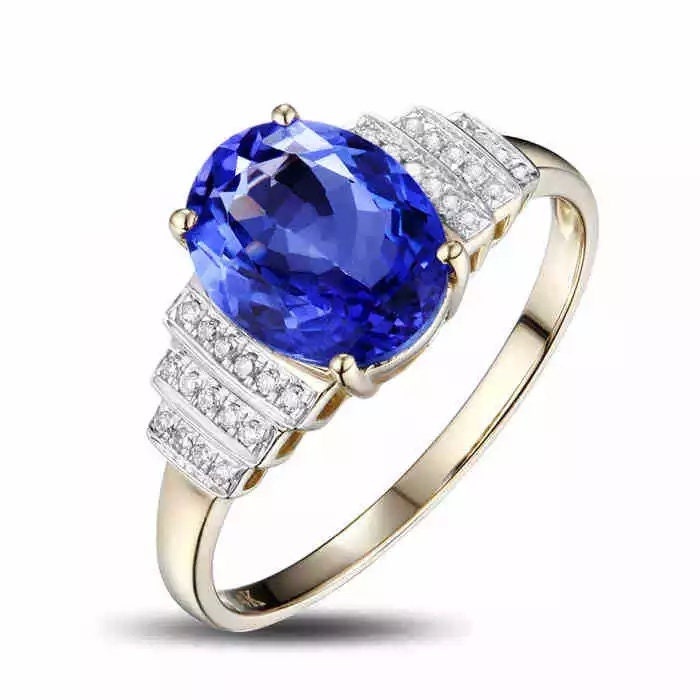 Natural Tanzanite Ring, 14k Solid Yellow Gold Engagement Ring, Wedding Ring, Tanzanite Ring, luxury Ring, soliture Ring, Oval cut Ring | Save 33% - Rajasthan Living 5