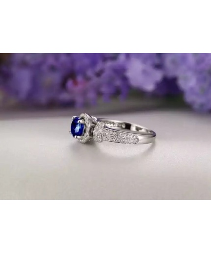 Natural Tanzanite Ring,18k Solid White Gold Engagement Ring,Wedding Ring, Tanzanite Ring, luxury Ring, soliture Ring, Round cut Ring | Save 33% - Rajasthan Living 3