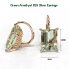 Natural Green Amethyst Drop Earrings, 925 Sterling Silver, Green Amethyst Earrings, Luxury Earrings, Green Amethyst Rectangle Earrings | Save 33% - Rajasthan Living 11