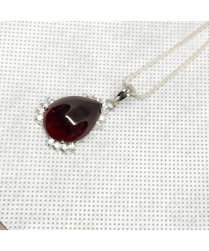 Natural Garnet Pendant, Engagement Pendent, Garnet Pendent, Woman Pendant, Pendant Necklace, Luxury Pendent, Pear Stone Pendent | Save 33% - Rajasthan Living 7