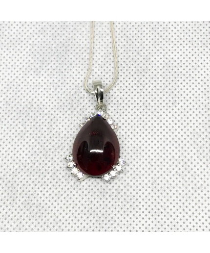 Natural Garnet Pendant, Engagement Pendent, Garnet Pendent, Woman Pendant, Pendant Necklace, Luxury Pendent, Pear Stone Pendent | Save 33% - Rajasthan Living 5