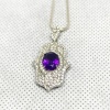 Amethyst Pendant, Engagement Pendent, Silver Amethyst Pendent, Woman Pendant, Pendant Necklace, Luxury Pendent, Oval Cut Stone Pendent | Save 33% - Rajasthan Living 12