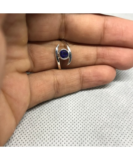 Natural Blue Sapphire Ring, 925 Sterling Sliver, Sapphire Engagement Ring, Wedding Ring, Sapphire luxury Ring, soliture Ring, Round cut Ring | Save 33% - Rajasthan Living 3