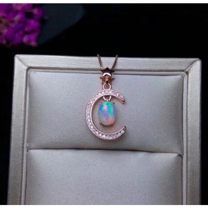 Natural Fire Opal Pendant, Engagement Pendent, Fire Opal Silver Pendent, Woman Pendant, Pendant Necklace, Luxury Pendent, Oval Cut Pendent | Save 33% - Rajasthan Living 9