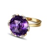 Natural Amethyst Ring, 14k Yellow Gold, Amethyst Engagement Ring, Amethyst Ring, Wedding Ring, Luxury Ring, Ring/Band, Round Cut Ring | Save 33% - Rajasthan Living 16