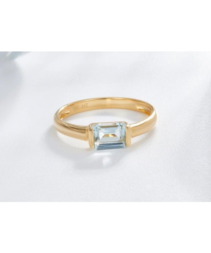 Natural Aquamarine Ring, 925 Sterling Silver, Aquamarine Ring, Engagement Ring, Wedding Ring, Luxury Ring, Ring/Band, Emerald Cut Ring | Save 33% - Rajasthan Living 3