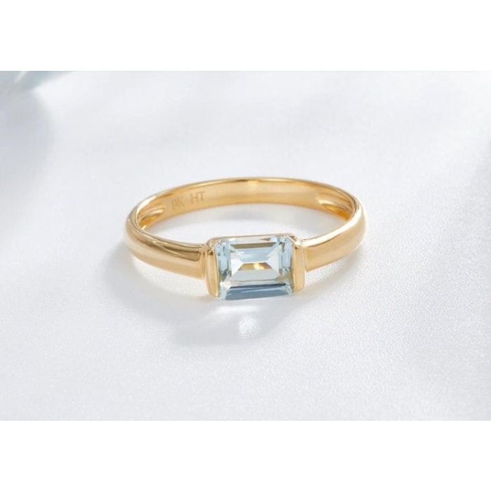 Natural Aquamarine Ring, 925 Sterling Silver, Aquamarine Ring, Engagement Ring, Wedding Ring, Luxury Ring, Ring/Band, Emerald Cut Ring | Save 33% - Rajasthan Living 6