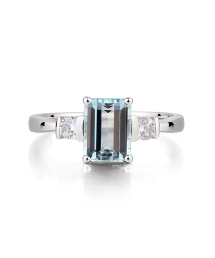 Natural Aquamarine Ring, 925 Sterling Silver, Aquamarine Ring, Engagement Ring, Wedding Ring, Luxury Ring, Ring/Band, Emerald Cut Ring | Save 33% - Rajasthan Living 3