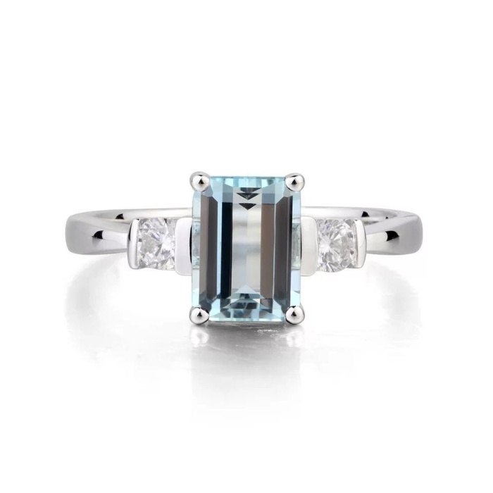 Natural Aquamarine Ring, 925 Sterling Silver, Aquamarine Ring, Engagement Ring, Wedding Ring, Luxury Ring, Ring/Band, Emerald Cut Ring | Save 33% - Rajasthan Living 6