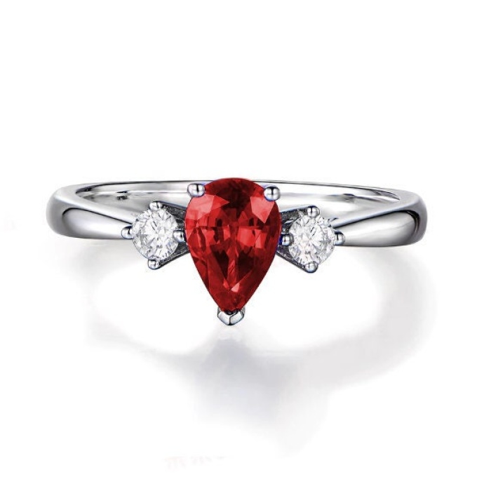 Ruby Woman Ring, Ruby Ring, 925 Sterling Silver Statement Ring, Engagement and Wedding Ring, Luxury Ring, Luxury Ring, Pear Cut Ring | Save 33% - Rajasthan Living 5