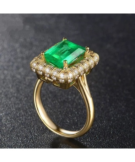 Emerald & Cubic Zirconia Woman Ring, 925 Sterling Silver, Emerald Ring, Statement Ring, Engagement and Wedding Ring, Emerald cut Ring | Save 33% - Rajasthan Living 3