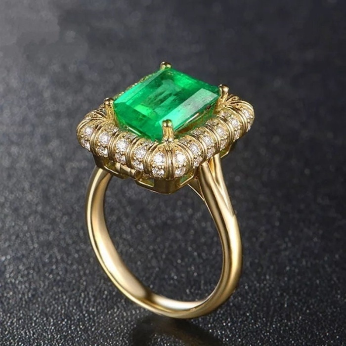 Emerald & Cubic Zirconia Woman Ring, 925 Sterling Silver, Emerald Ring, Statement Ring, Engagement and Wedding Ring, Emerald cut Ring | Save 33% - Rajasthan Living 6