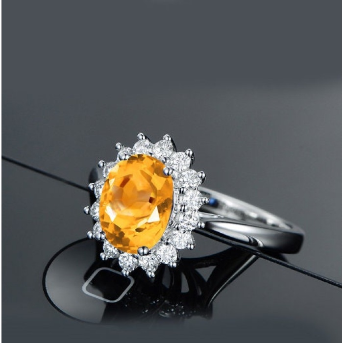 925 Sterling Silver Lab Citrine Ring, Woman Ring, Citrine Ring, Statement Ring, Engagement and Wedding Ring, Luxury Ring, Oval Cut Ring | Save 33% - Rajasthan Living 9