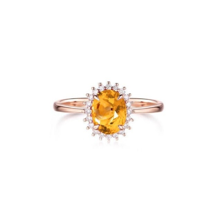 925 Sterling Silver Lab Citrine Ring, Woman Ring, Citrine Ring, Statement Ring, Engagement and Wedding Ring, Luxury Ring, Oval Cut Ring | Save 33% - Rajasthan Living 5