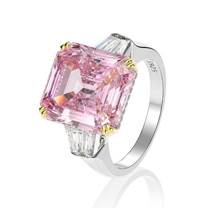 Pink Sapphire Ring, Moissanite Ring, 925 Sterling Silver Woman Ring,Statement Ring,Engagement and Wedding Ring,Luxury Ring, Asscher Cut Ring | Save 33% - Rajasthan Living 5