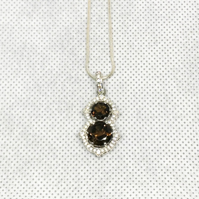 Natural Smoky Quartz Pendant, Engagement Pendent, Smoky Quartz Pendent, Woman Pendant, Pendant Necklace, Luxury Pendent, Round Stone Pendent | Save 33% - Rajasthan Living 8