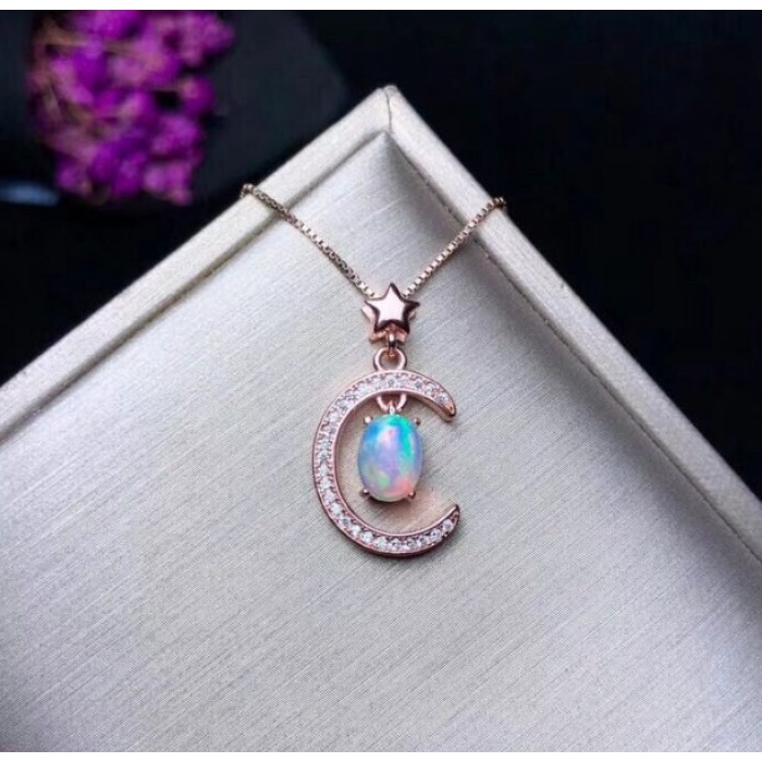 Natural Fire Opal Pendant, Engagement Pendent, Fire Opal Silver Pendent, Woman Pendant, Pendant Necklace, Luxury Pendent, Oval Cut Pendent | Save 33% - Rajasthan Living 7