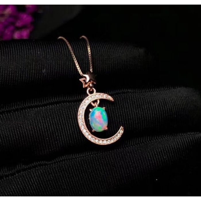 Natural Fire Opal Pendant, Engagement Pendent, Fire Opal Silver Pendent, Woman Pendant, Pendant Necklace, Luxury Pendent, Oval Cut Pendent | Save 33% - Rajasthan Living 6