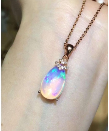 Natural Fire Opal Pendant, Engagement Pendent, Fire Opal Silver Pendent, Woman Pendant, Pendant Necklace, Luxury Pendent, Oval Cut Pendent | Save 33% - Rajasthan Living 3