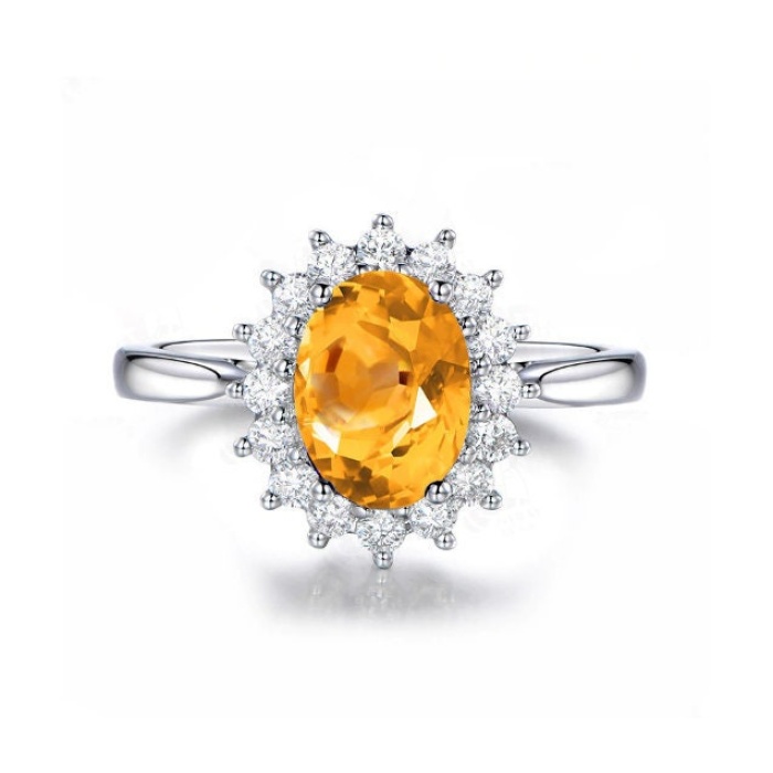 925 Sterling Silver Lab Citrine Ring, Woman Ring, Citrine Ring, Statement Ring, Engagement and Wedding Ring, Luxury Ring, Oval Cut Ring | Save 33% - Rajasthan Living 5