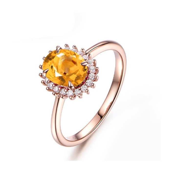 925 Sterling Silver Lab Citrine Ring, Woman Ring, Citrine Ring, Statement Ring, Engagement and Wedding Ring, Luxury Ring, Oval Cut Ring | Save 33% - Rajasthan Living 6