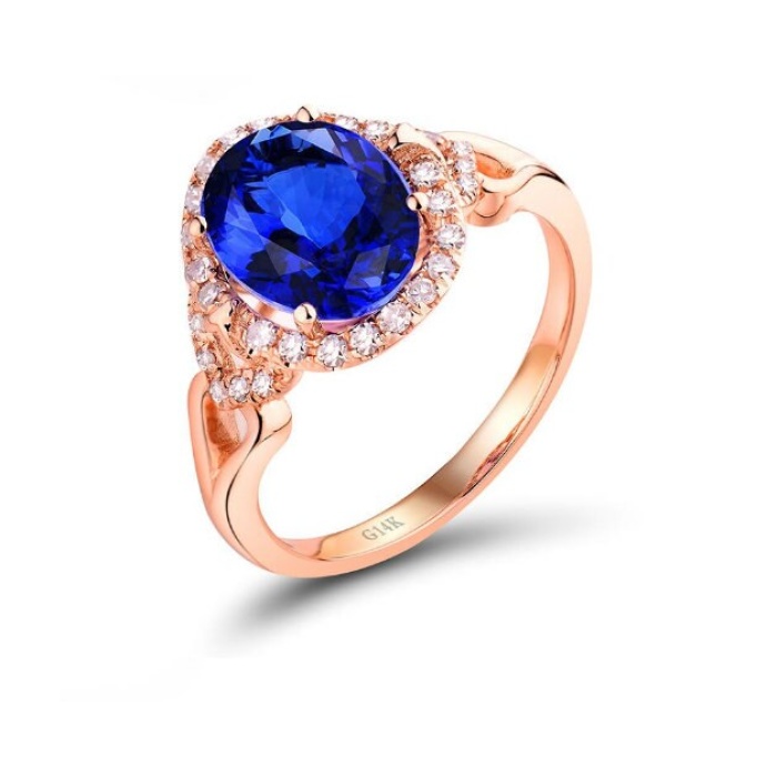 Natural Tanzanite Ring, 14k Solid Rose Gold Engagement Ring, Wedding Ring, Tanzanite Ring, luxury Ring, soliture Ring, Oval cut Ring | Save 33% - Rajasthan Living 5