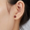 Natural Garnet Stud Earrings, 14k White Gold Stud Earrings, Garnet  Earrings, Gold Earrings, Luxury Earrings, Round Cut Earrings | Save 33% - Rajasthan Living 11