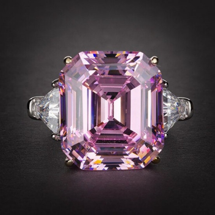 Pink Sapphire Ring, Amethyst Ring, 925 Sterling Silver Woman Ring, Statement Ring, Engagement and Wedding Ring, Luxury Ring,Asscher Cut Ring | Save 33% - Rajasthan Living 5